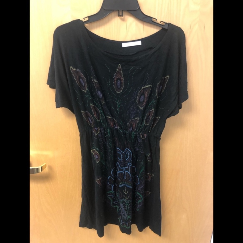 🌼3/$10🌼 Charlotte Russe Black Peacock Mini Dress Small.